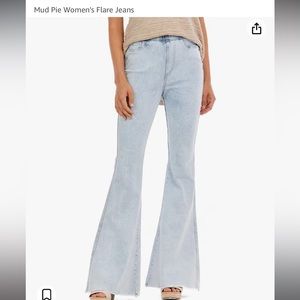 Mud Pie Lyla Flare Leg Pull on Jeans Size M worn once **
